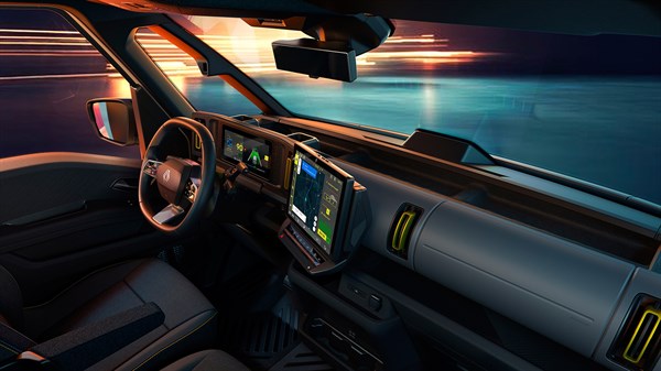 Renault Trafic E-Tech electric - παρμπρίζ τριών πάνελ για μέγιστη ορατότητα