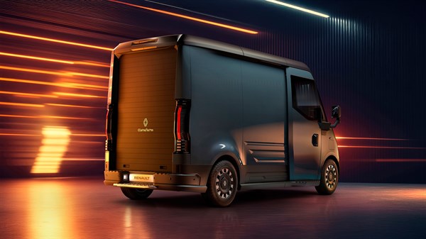 Renault Estafette E-Tech electric - η κουρτίνα ανοίγει με μία μόνο κίνηση, με το ένα χέρι