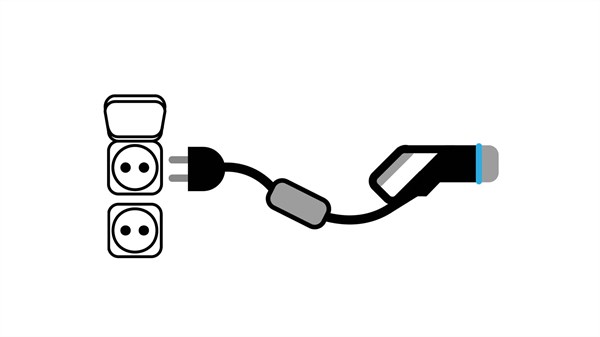 optional cable: charging on a standard or reinforced socket - Renault Kangoo Van