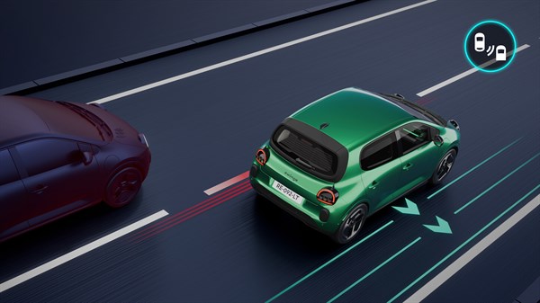 rear detection with emergency tranjectory correction - Renault Twingo E-Tech electric