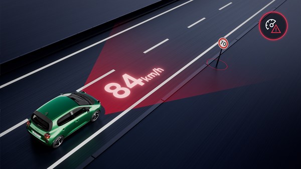 traffic sign recognition with speed alert - Renault Twingo E-Tech electric