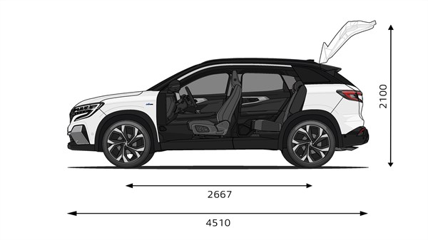 side dimensions - modular design - Renault Austral E-Tech full hybrid