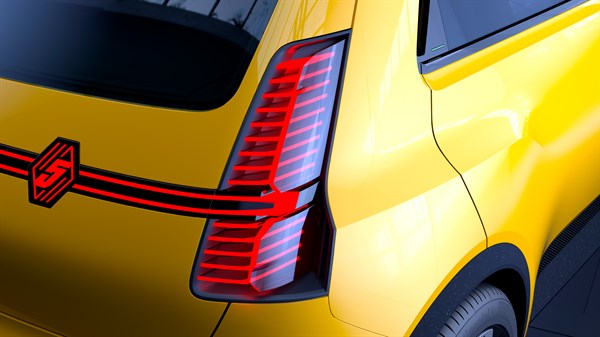 feu arrière avec déflecteur aérodynamique - Renault 5 E-Tech electric prototype